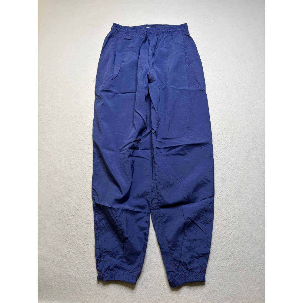 Nike Track Pants Mens XL Navy Blue Vintage 90s Nylon Windbreaker Swoosh Logo